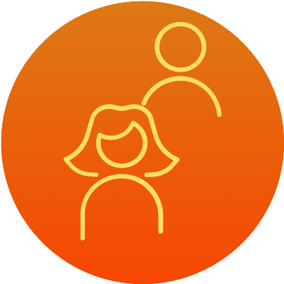 Graphic: Outlines of two people.